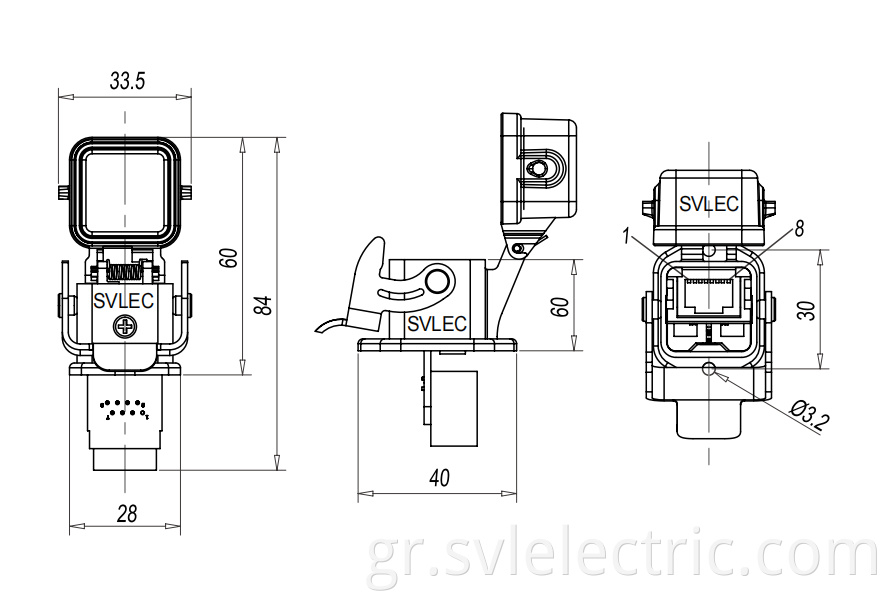 RJ45 Female Connector 